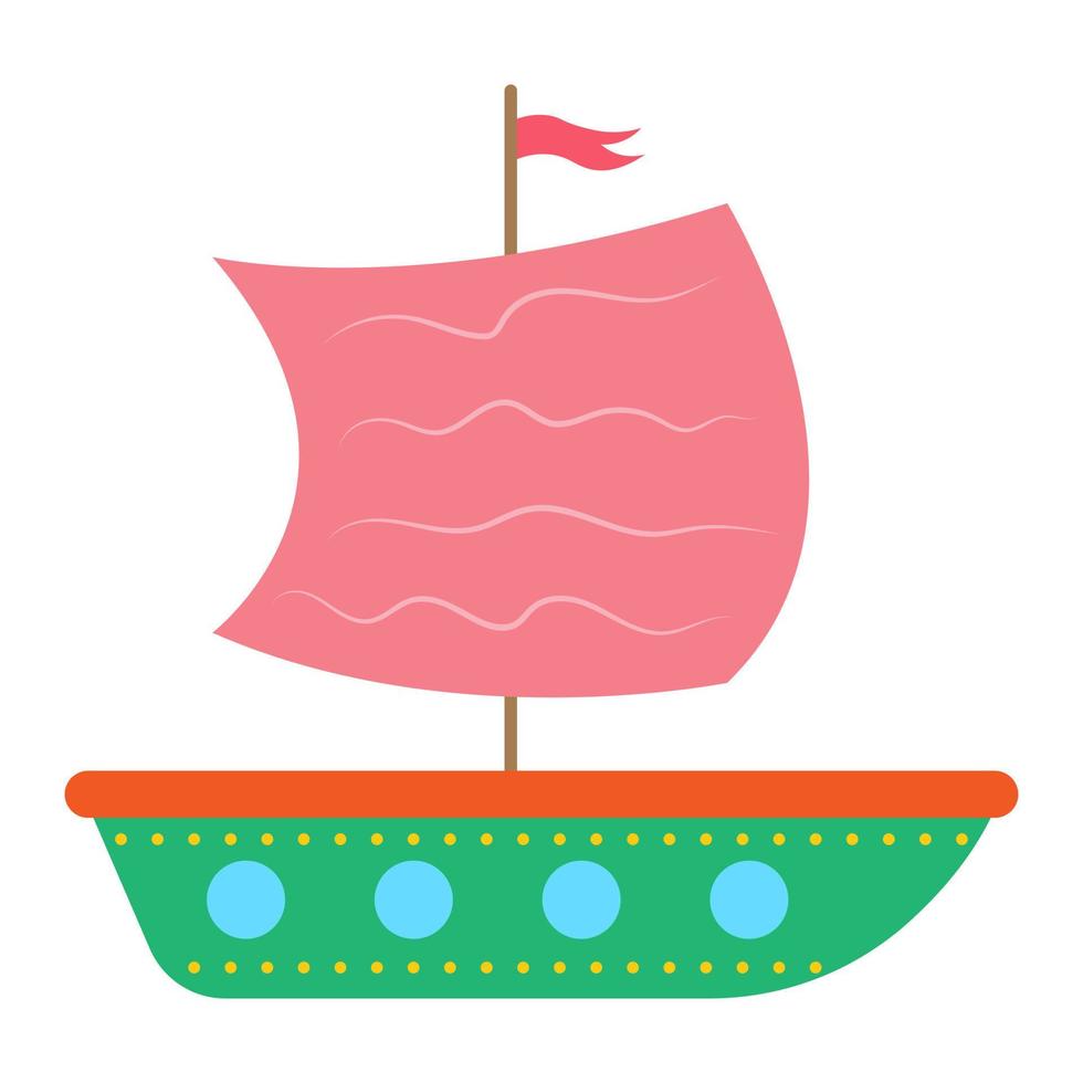 kinderen kleurrijk boot met zeilen. vector illustratie.