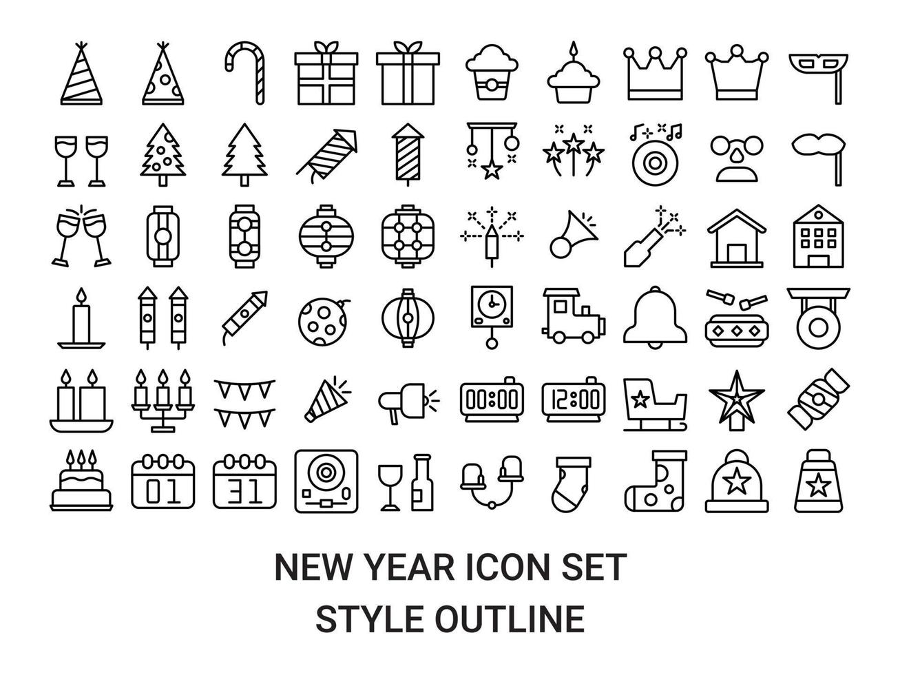 illustratie vector en logo nieuw jaar icoon perfect. icoon teken van modern verzameling voor mobiel concept en web apps ontwerp. mooi hoor ontwerp perfect.