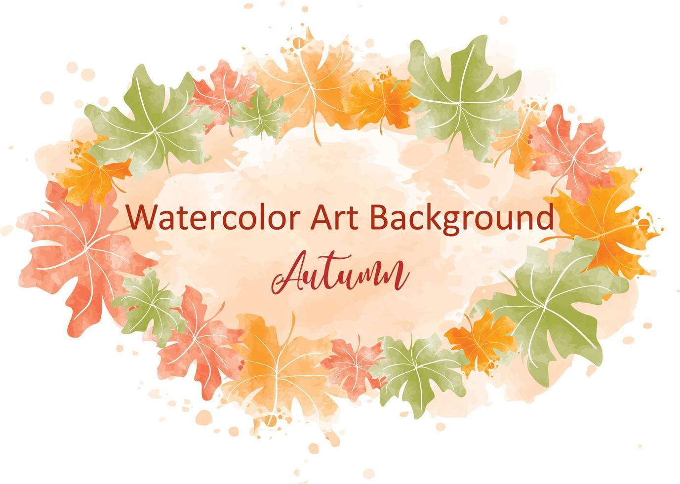 waterverf abstract achtergrond herfst verzameling met esdoorn- en seizoensgebonden bladeren. hand geschilderd waterverf natuurlijk kunst, perfect voor uw ontworpen kop, banier, web, muur, kaarten, enz. vector