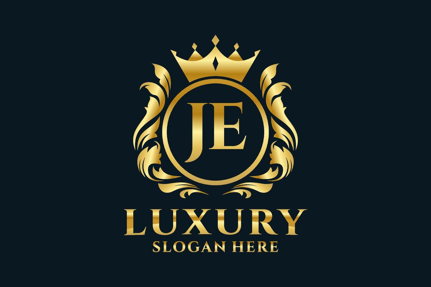 eerste je brief Koninklijk luxe logo sjabloon in vector kunst voor luxueus branding projecten en andere vector illustratie.