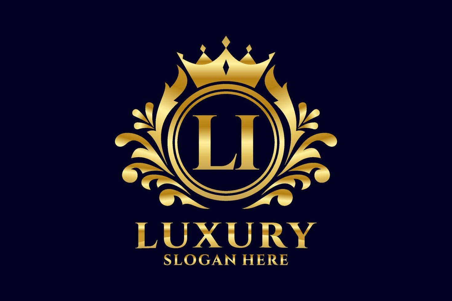 eerste li brief Koninklijk luxe logo sjabloon in vector kunst voor luxueus branding projecten en andere vector illustratie.
