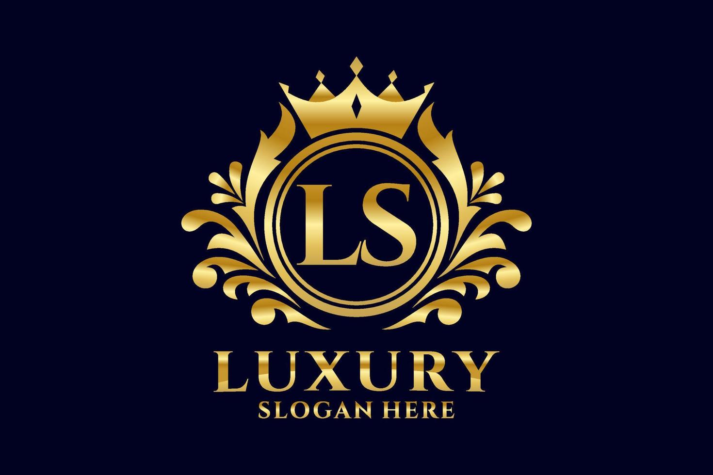 eerste ls brief Koninklijk luxe logo sjabloon in vector kunst voor luxueus branding projecten en andere vector illustratie.