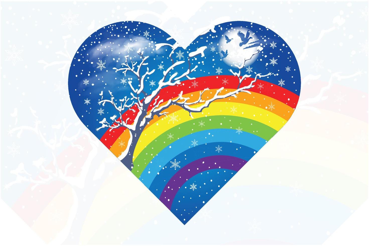 regenboog winter t-shirt ontwerp vector