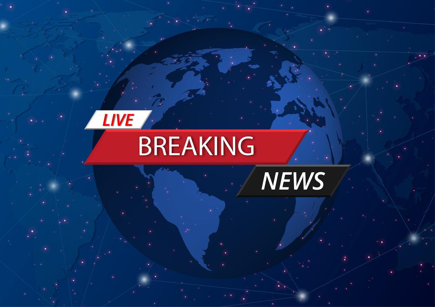 live breaking news over wereld en ruimte screensaver vector