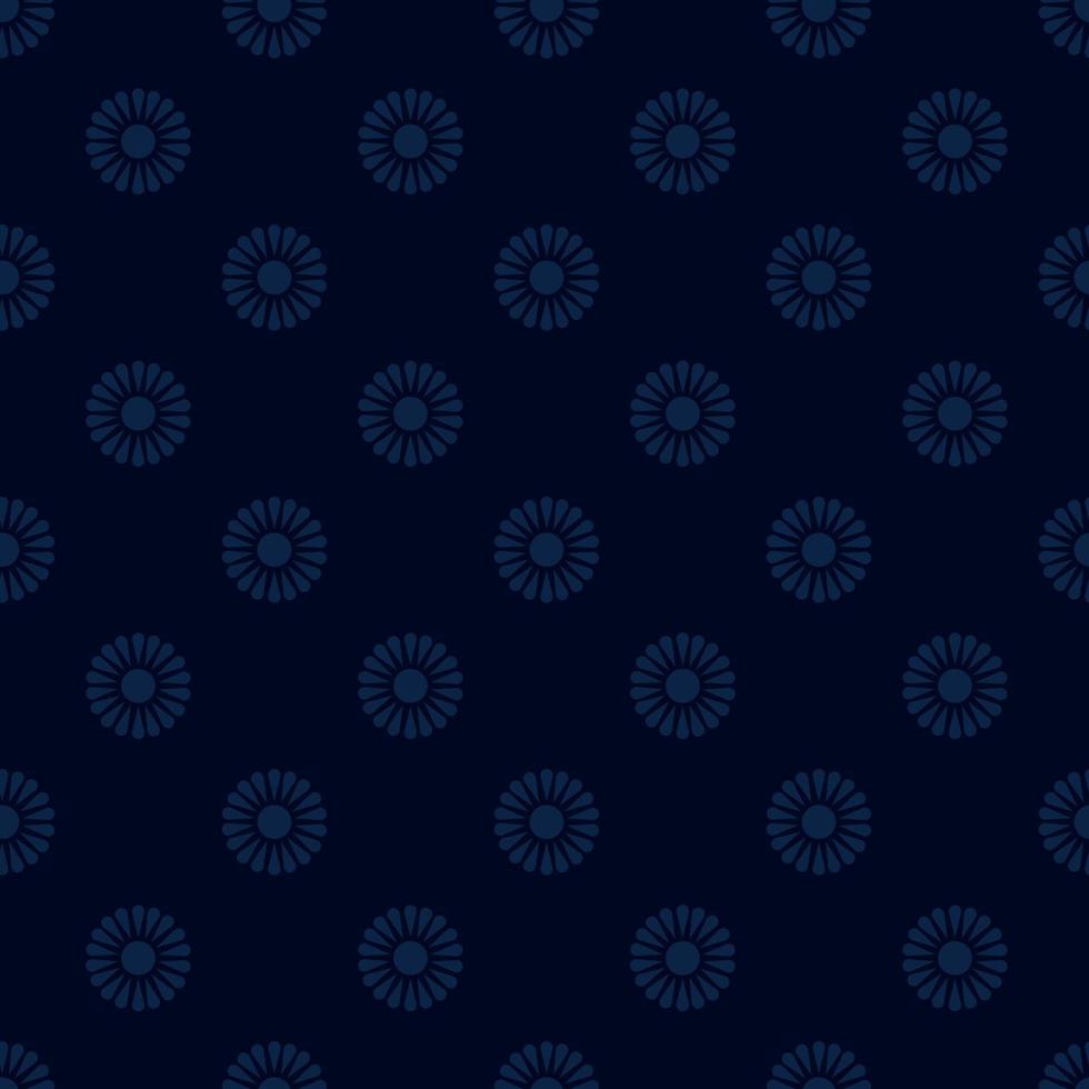 blauw bloemen monochroom horizontaal patroon vector