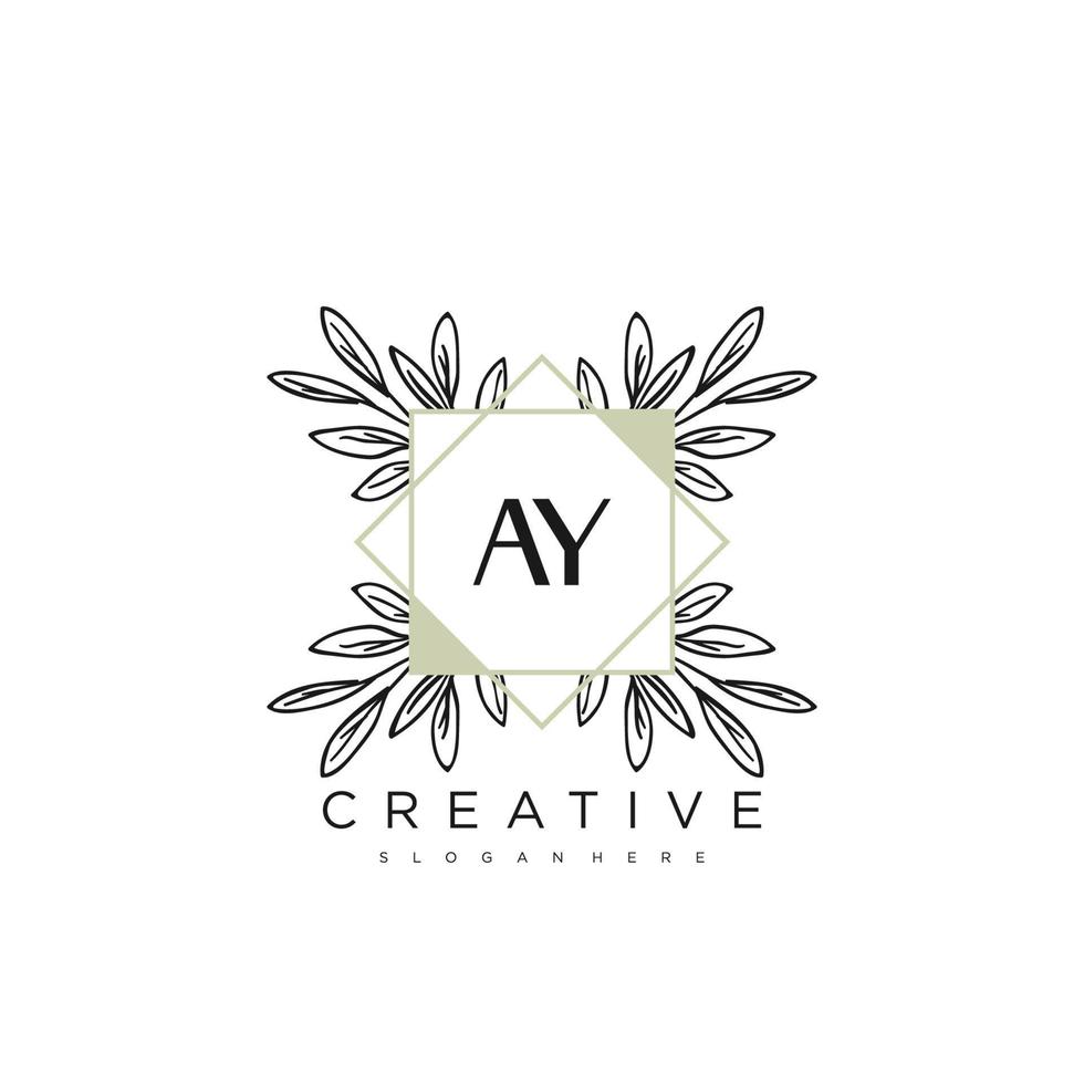 ay eerste brief bloem logo sjabloon vector premie vector kunst