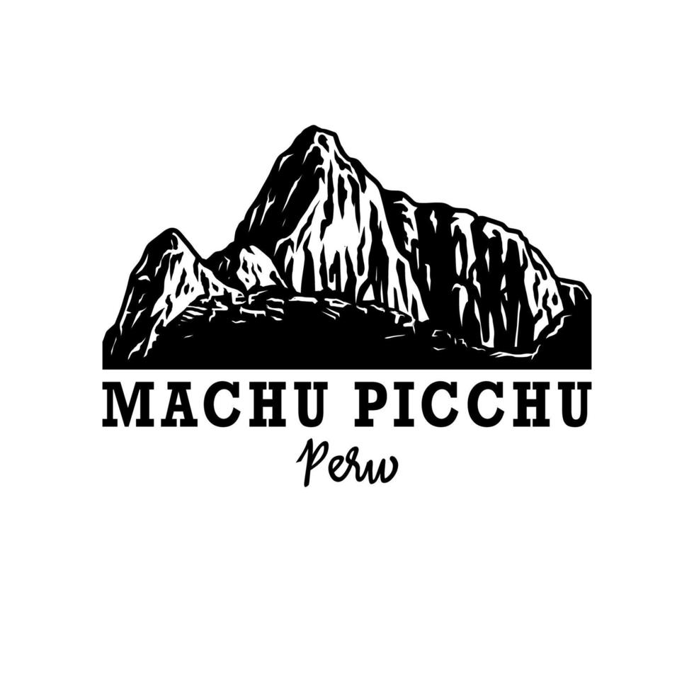 logo tekening van machu Picchu Peru, vector illustratie