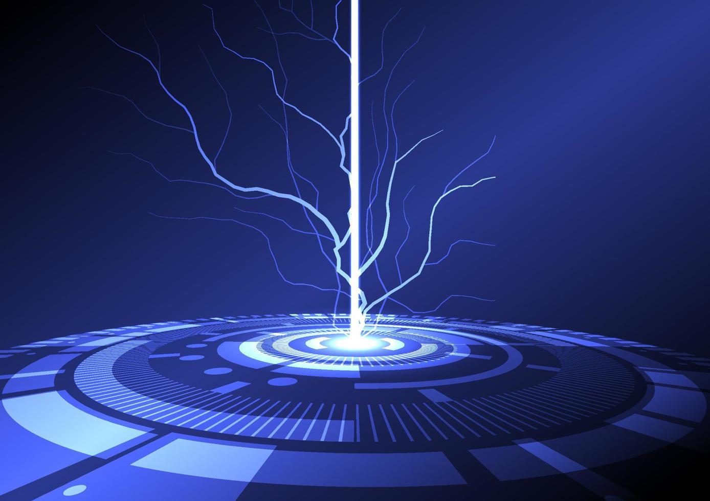 de licht energie creëert een elektrisch stroom naar de top. vector illustratie
