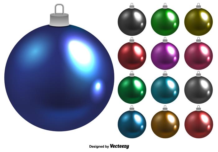 Glanzende Vector Christmas Balls Set