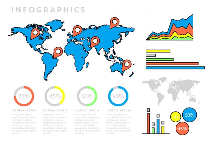 Infographics Met World Map vector