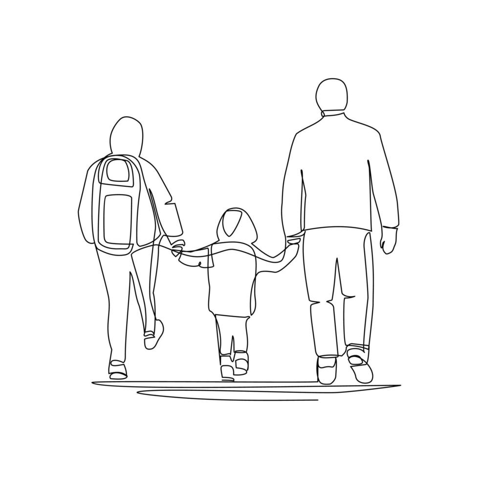 vector illustratie van een familie wandelen samen