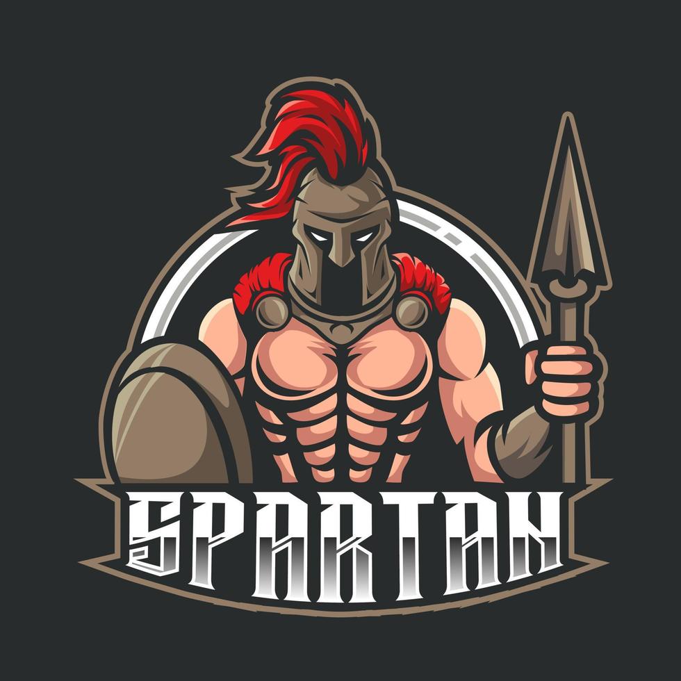 spartaans mascotte logo gaming illustratie vector