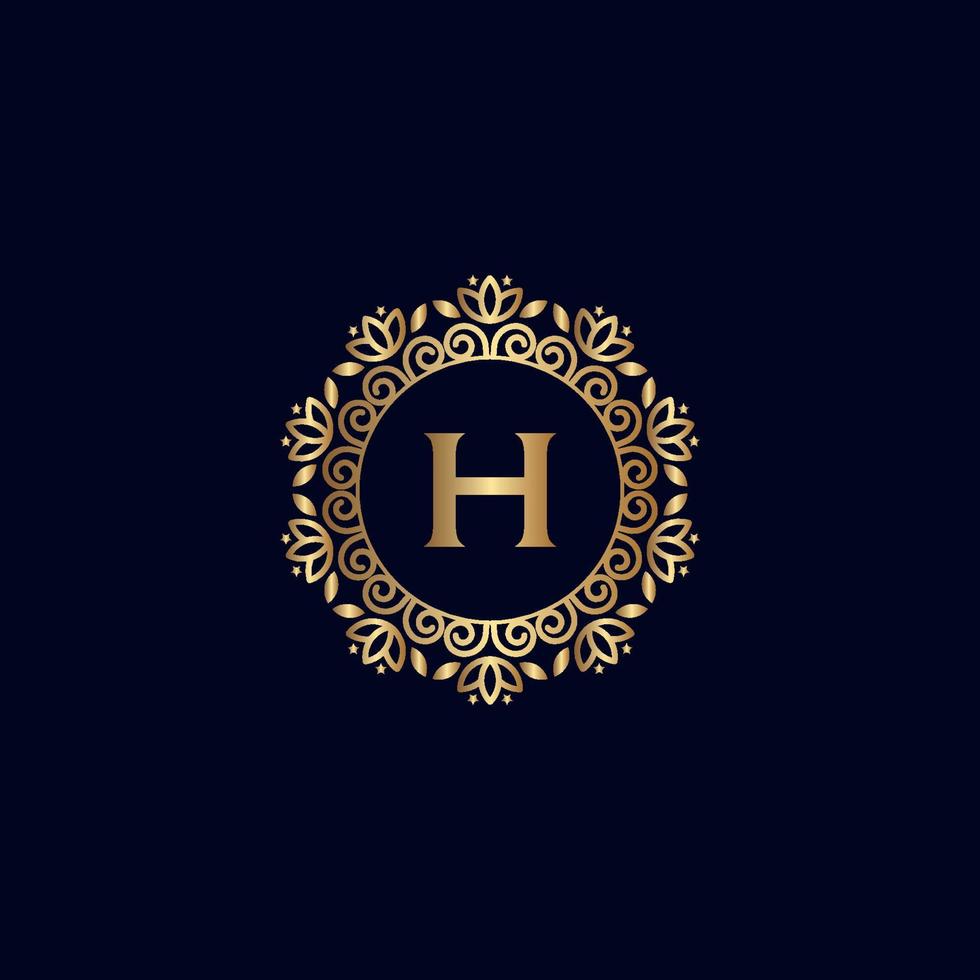 goud Koninklijk logo schoonheid luxe brief h vector