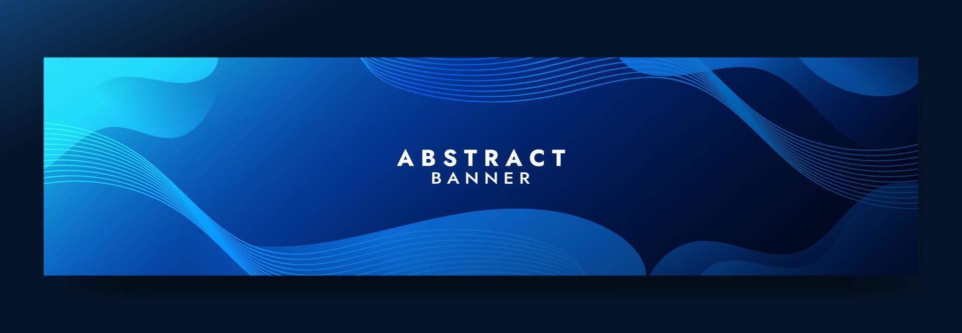 sjabloon voor abstracte blauwe vloeiende golfbanner vector