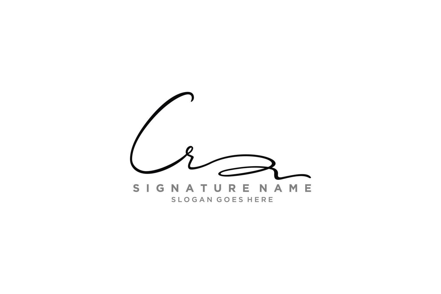 eerste cr brief handtekening logo sjabloon elegant ontwerp logo teken symbool sjabloon vector icoon