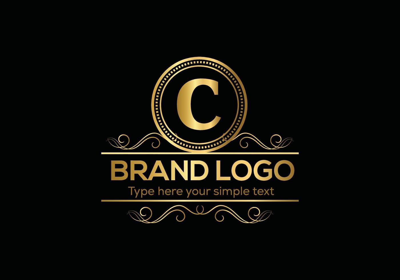 eerste brief luxe logo sjabloon in vector kunst voor restaurant, hotel, heraldisch, sieraden, mode, en andere vector illustratie.