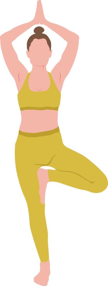 yoga tijd concept, mooi vrouw aan het doen yoga oefening vector illustratie. gezond levensstijl concept