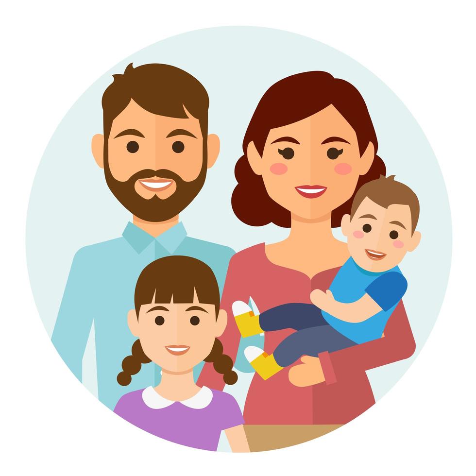 gelukkige familie ronde pictogram vector