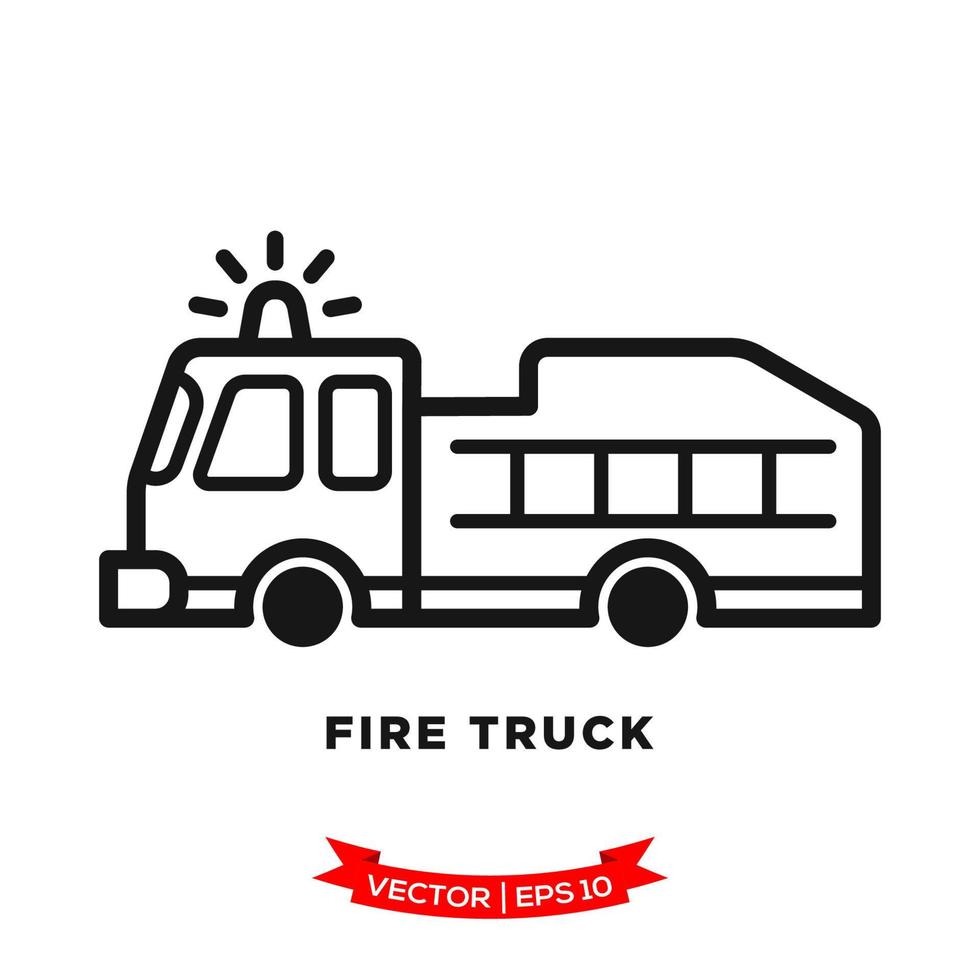 brand vrachtauto illustratie in modieus vlak ontwerp vector