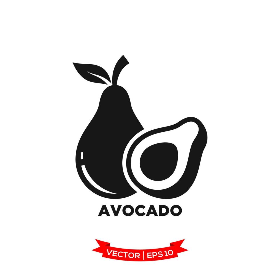 avocado illustratie icoon vector logo sjabloon in treny vlak ontwerp