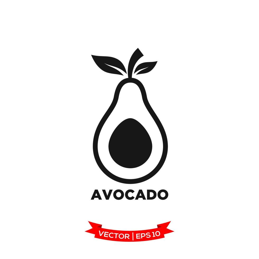 avocado illustratie icoon vector logo sjabloon in treny vlak ontwerp