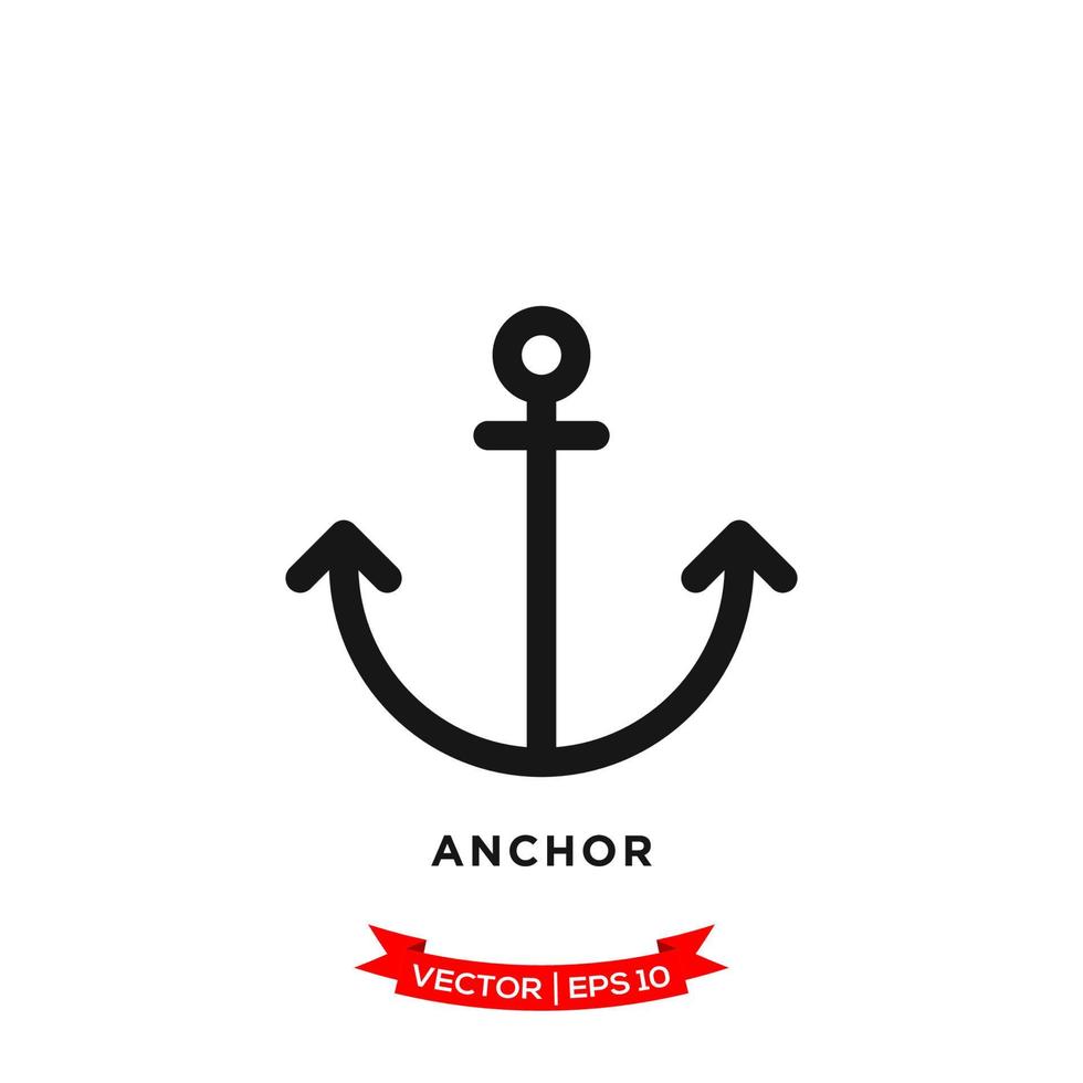 anker icoon vector logo sjabloon in modieus vlak ontwerp