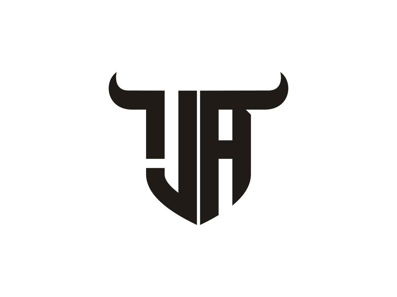 eerste ja stier logo ontwerp. vector