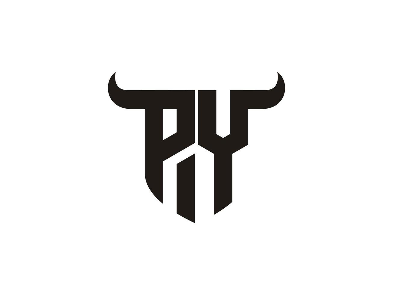 eerste py stier logo ontwerp. vector