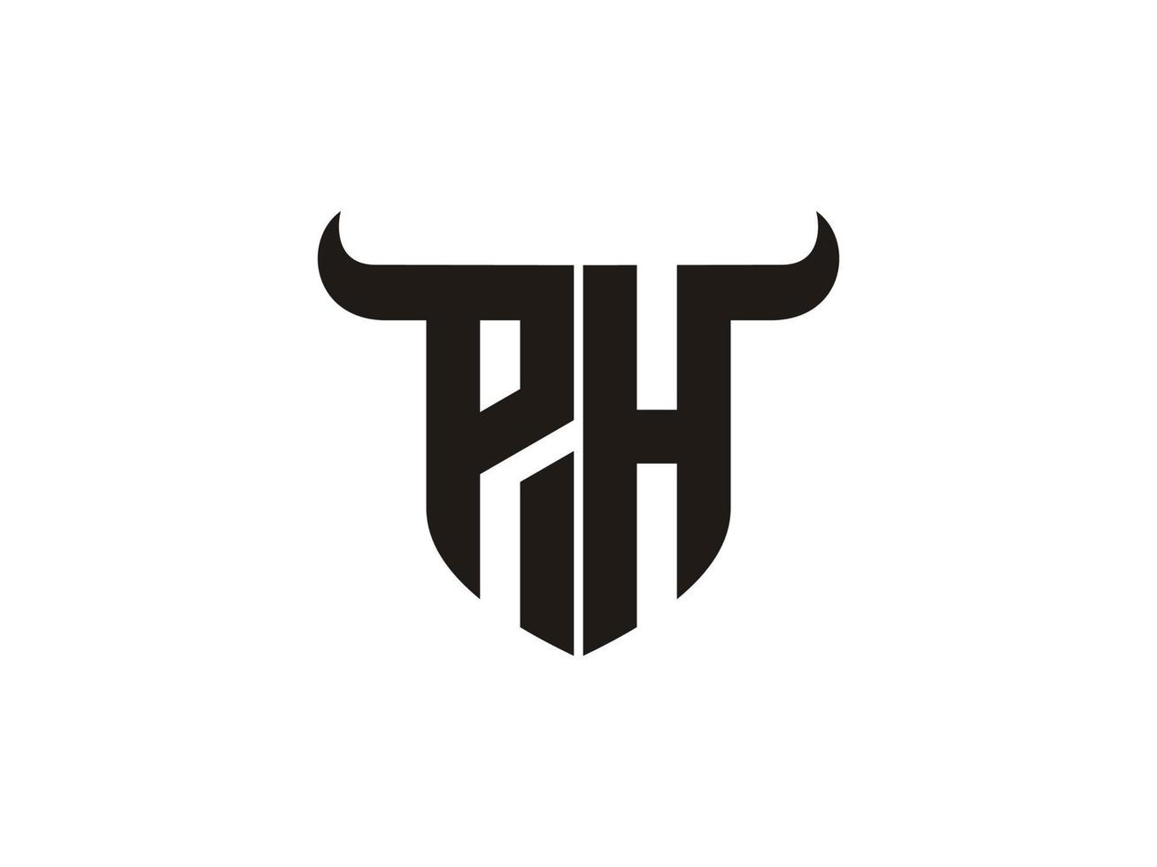 eerste ph stier logo ontwerp. vector