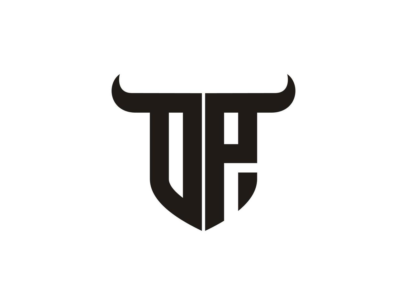 eerste op stier logo ontwerp. vector