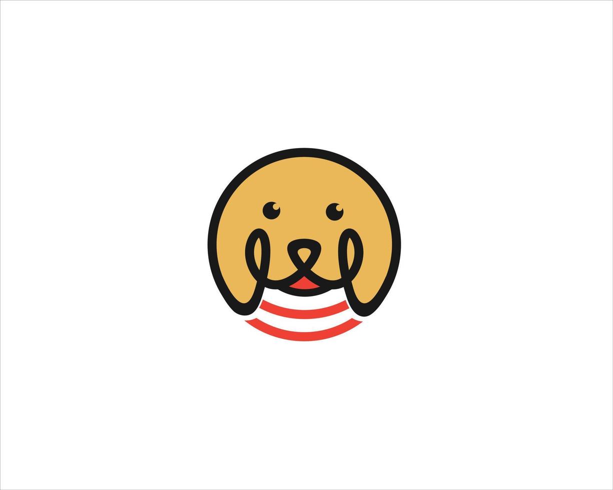 schattig hond hoofd logo vector