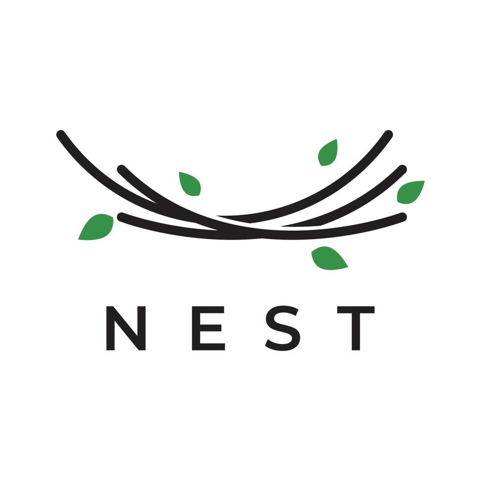 vogel nest hipster logo creatief ontwerp vector illustratie sjabloon.