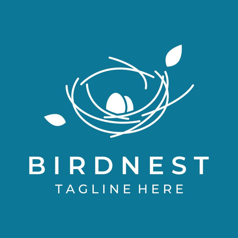vogel nest hipster logo creatief ontwerp vector illustratie sjabloon.