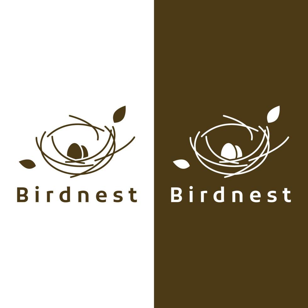 vogel nest hipster logo creatief ontwerp vector illustratie sjabloon.