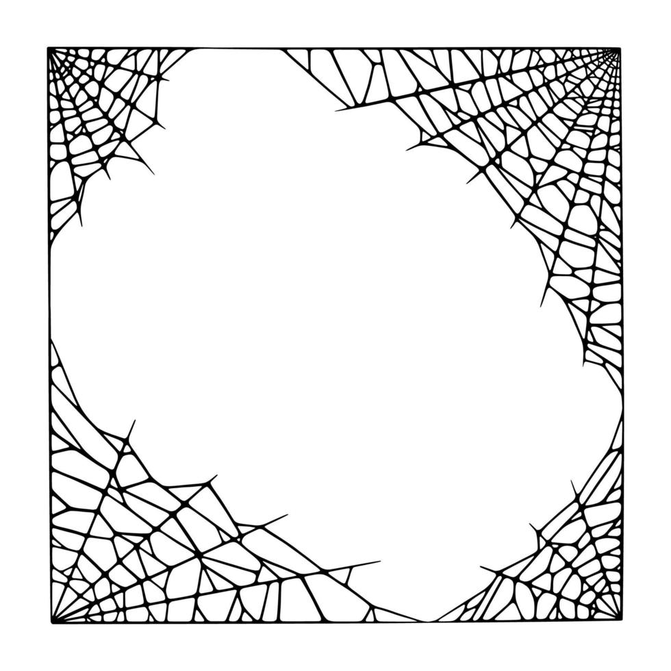 spin web hoeken geïsoleerd Aan wit achtergrond. spookachtig halloween spinneweb grens. vector illustratie