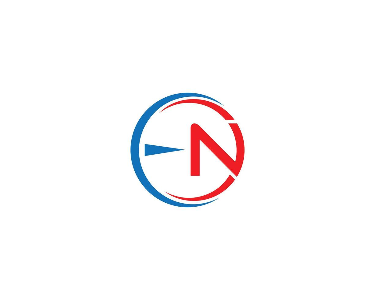 gemakkelijk typografie cirkel nl brief logo ontwerp vector. vector