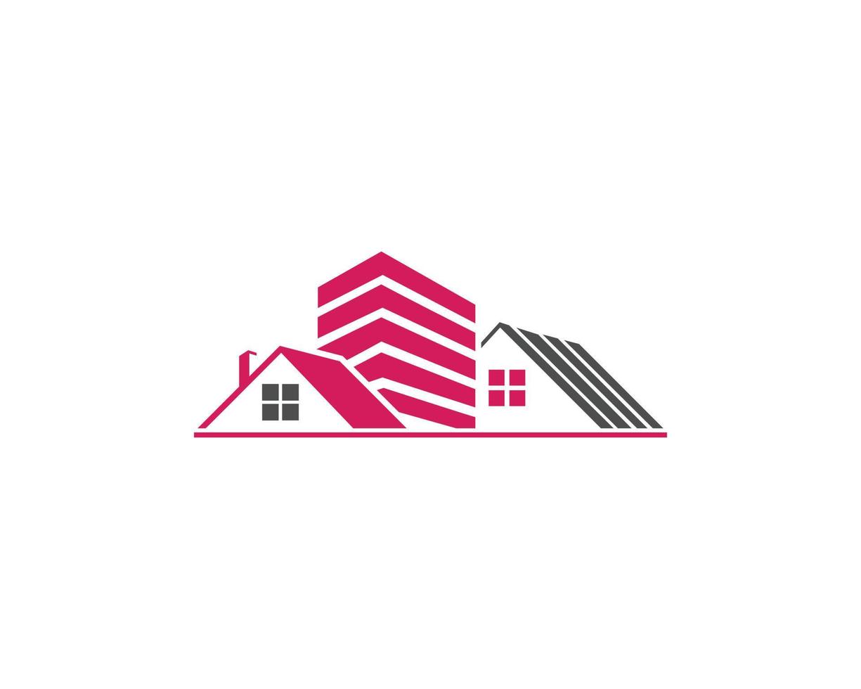modern creatief dak echt landgoed bouw logo ontwerp vector sjabloon.