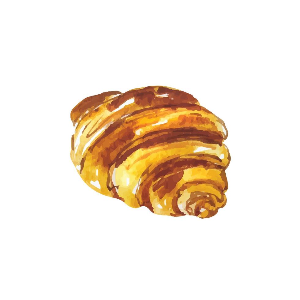 waterverf bakkerij croissant vector