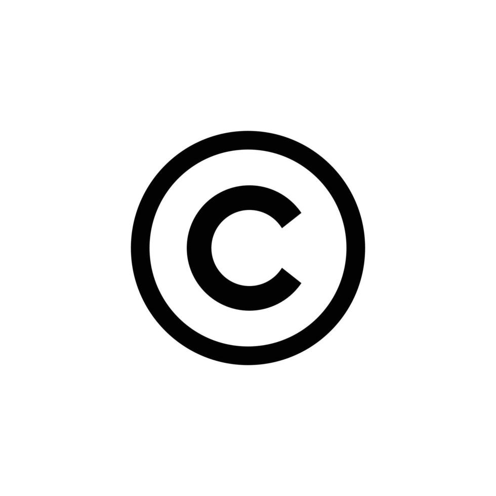auteursrechten gemakkelijk vlak symbool icoon vector illustratie