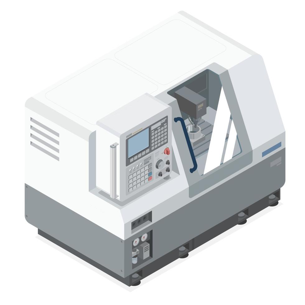 cnc isometrische tekenfilm vector