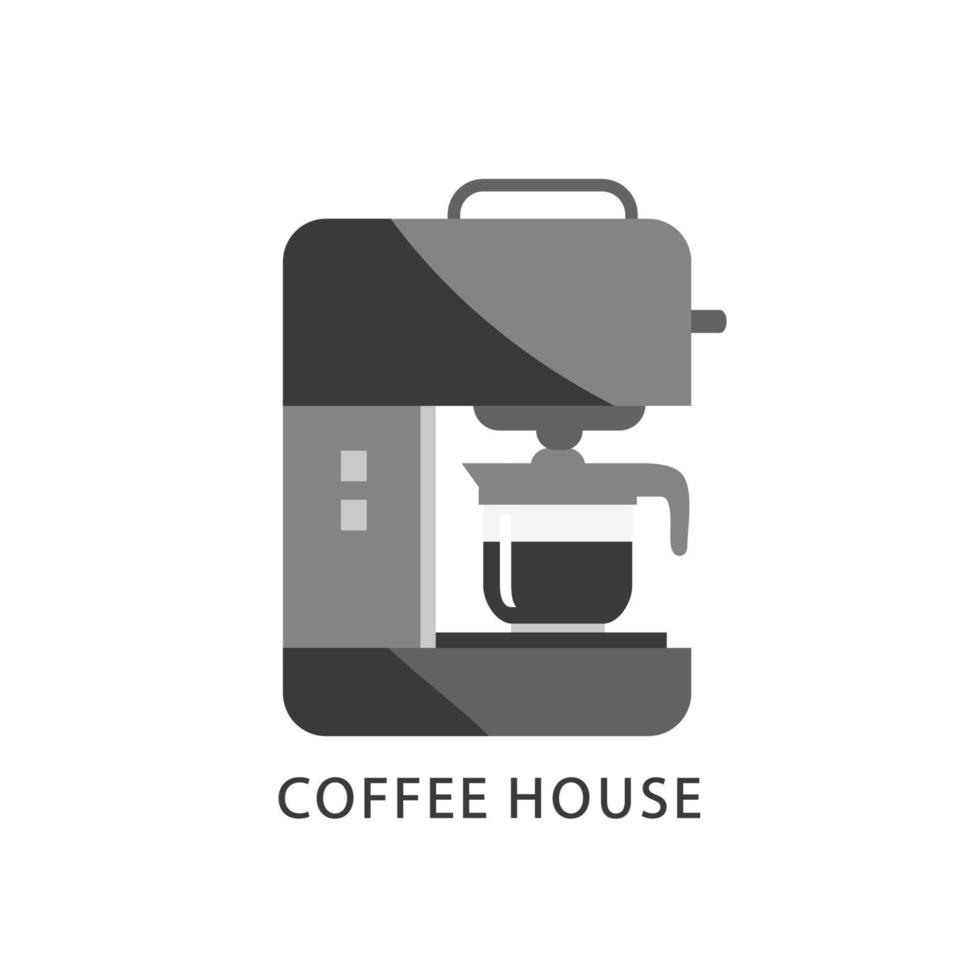koffie huis logo. koffie machine icoon vector