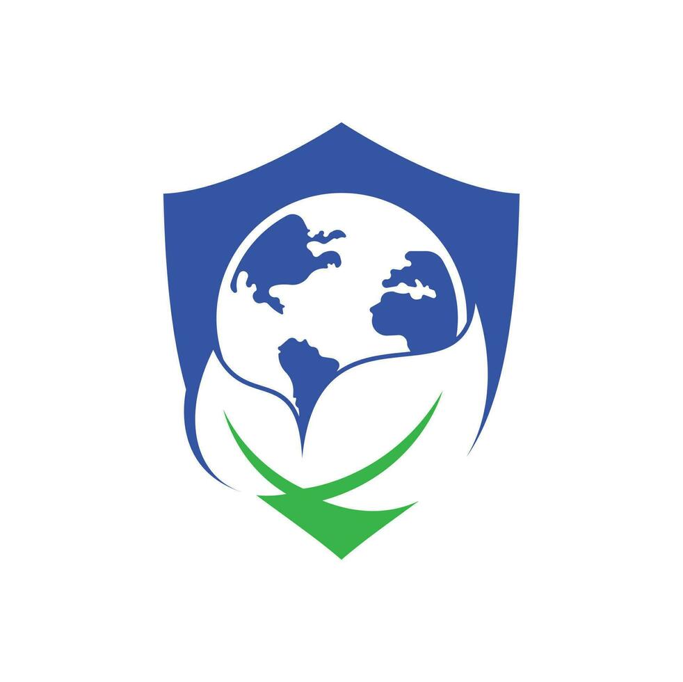 wereldbol blad logo icoon vector. aarde en blad logo combinatie. planeet en eco symbool of icoon vector