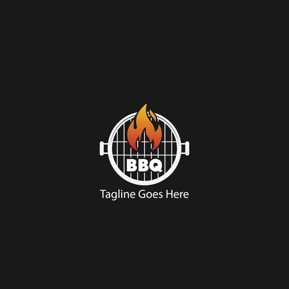 barbecue logo met bbq logotype en brand concept in combinatie met spatel vector