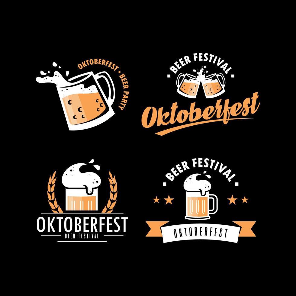 mokken van bier oktoberfeest logo's. premie vector reeks