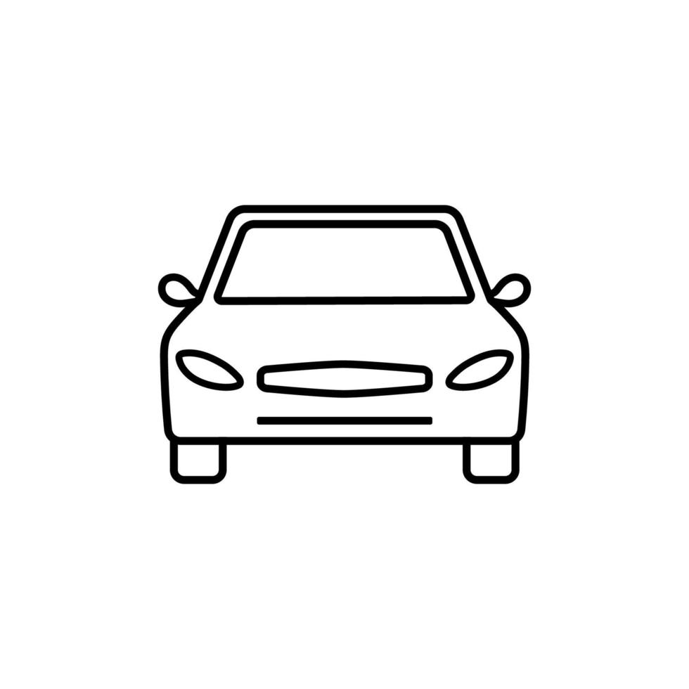 auto voorkant lijn icoon. schets symbool. auto teken in lineair stijl vector