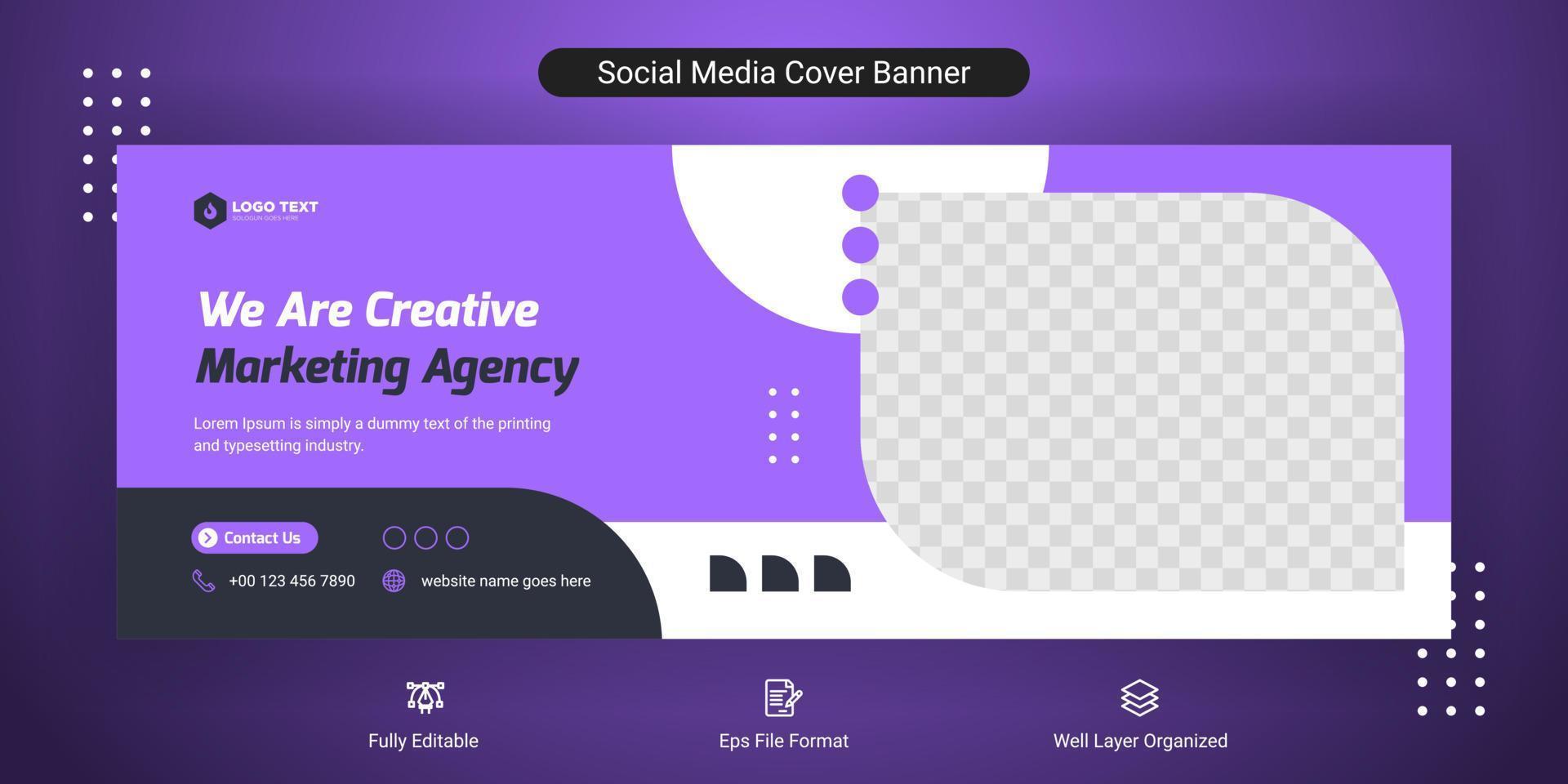 creatieve zakelijke marketing sociale media omslagbanner postsjabloon vector