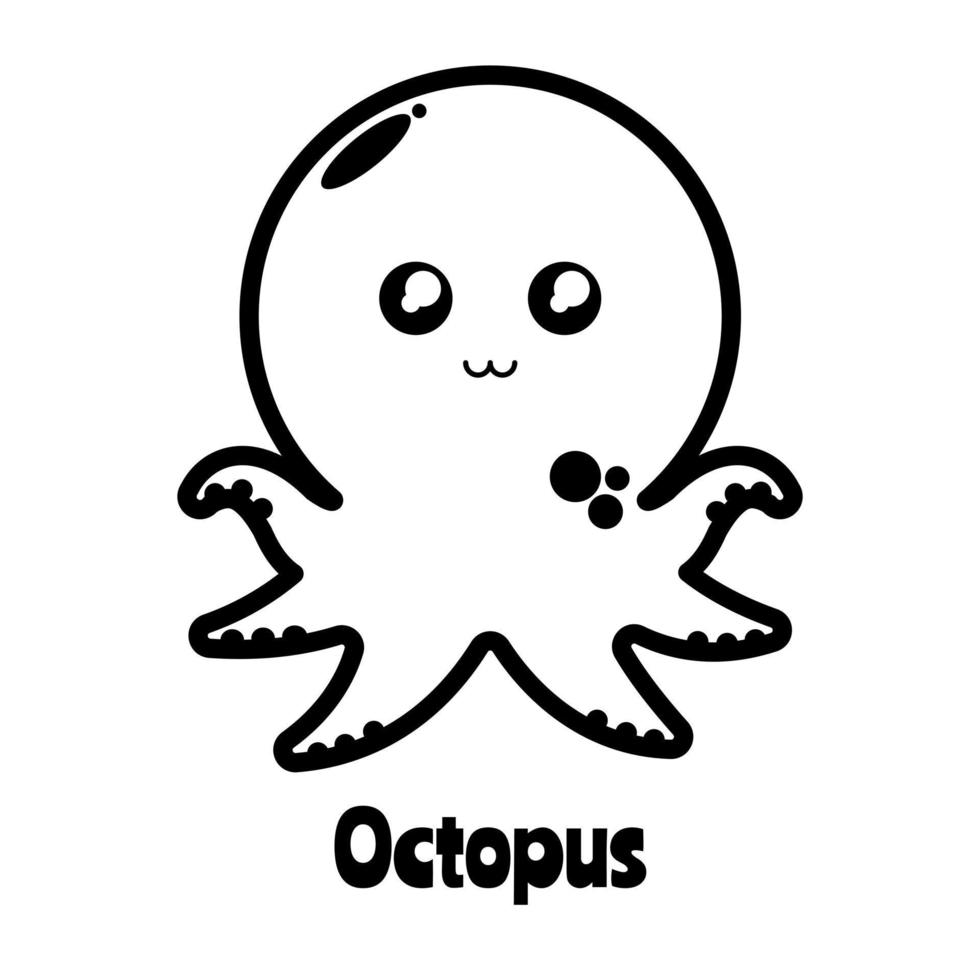 kleur bladzijde van schattig Octopus vector