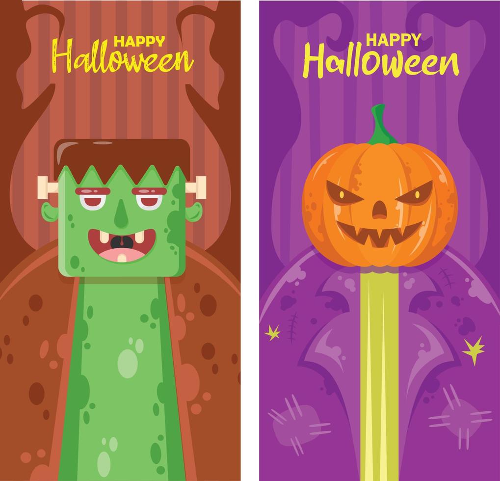 gelukkig halloween partij folder ontwerp concept. halloween groet kaart illustratie vector