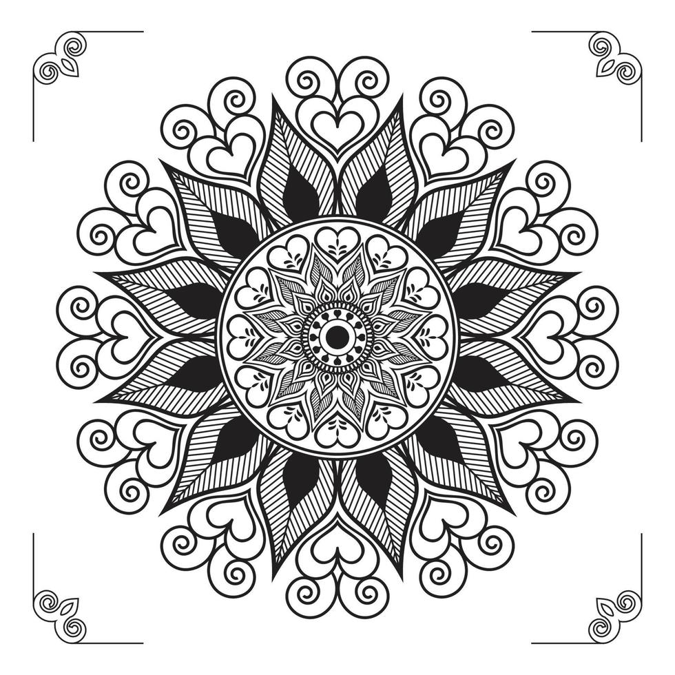 creatief, modern, abstract en professioneel luxe siermandala-achtergrondontwerp of patroonontwerpvector vector