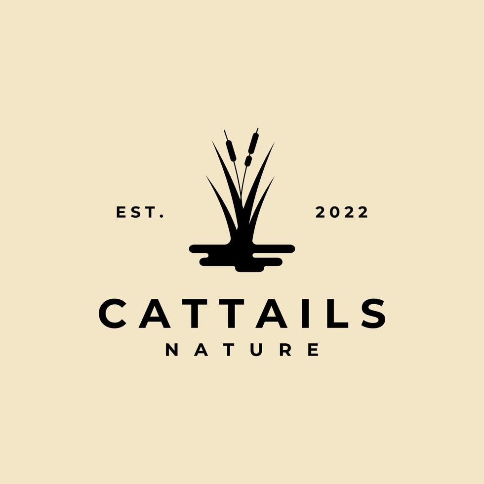 cattail logo vector illustratie ontwerp, cattail silhouet vector ontwerp